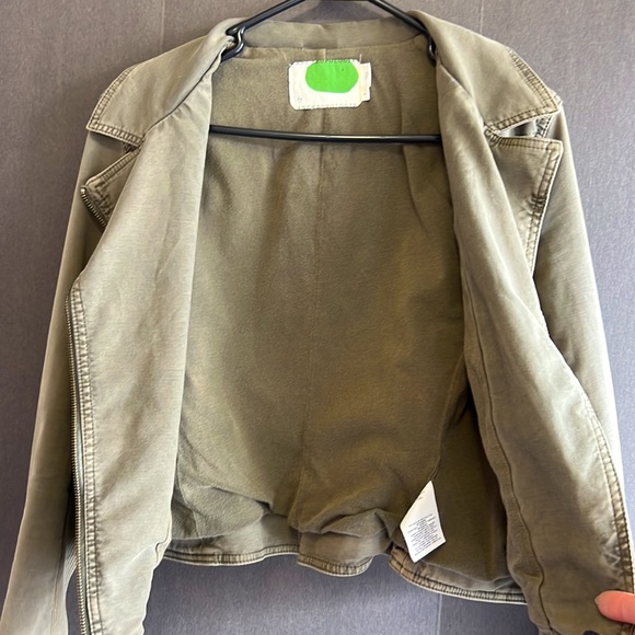 Anthropologie Army Green Moto Jacket - Picture 10 of 11